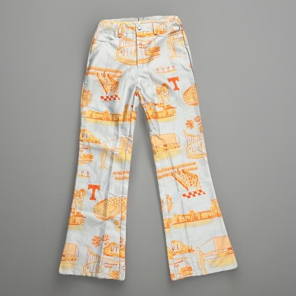 Women’s Toile VOLS game Day Wide Leg Pants Slacks Orange white UTK Trousers S - Picture 1 of 12